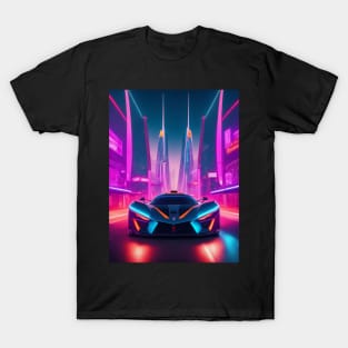 Asian Neon Velocity: Futuristic Thrill Ride T-Shirt